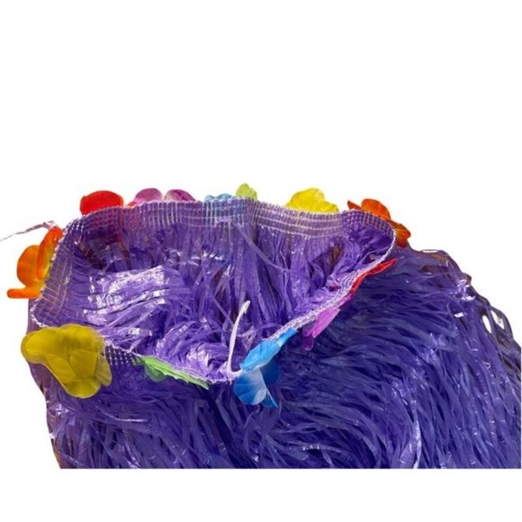 Pair of Adult Costume Plastic flower decorated Hula Skirts w/velcro- 2 Colors, - Picture 10 of 13